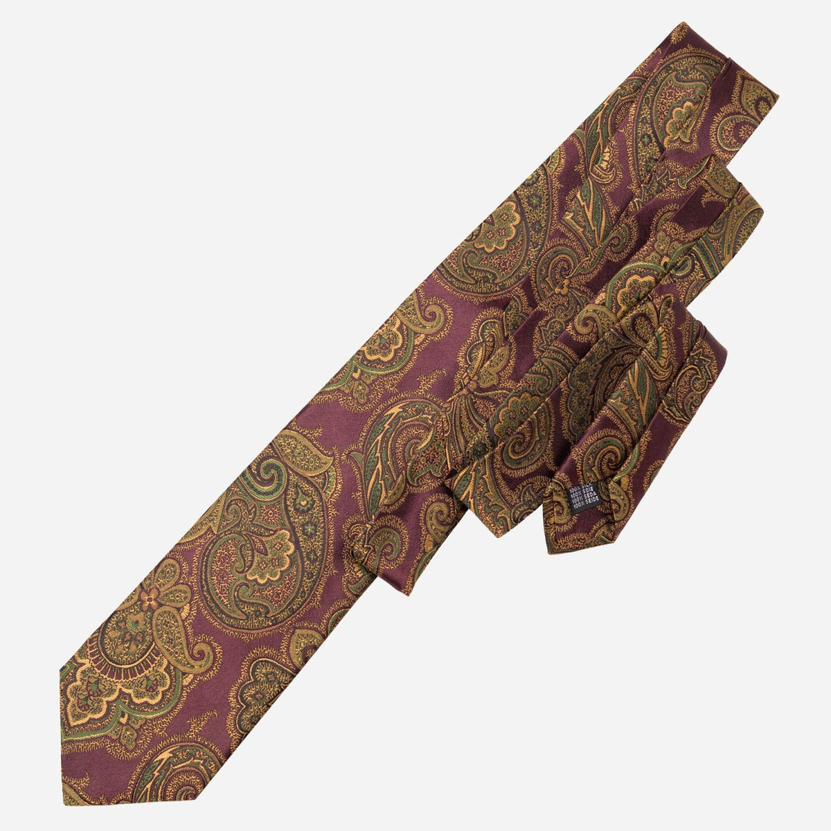 Burgundy Paisley Italian Silk Jacquard Tie