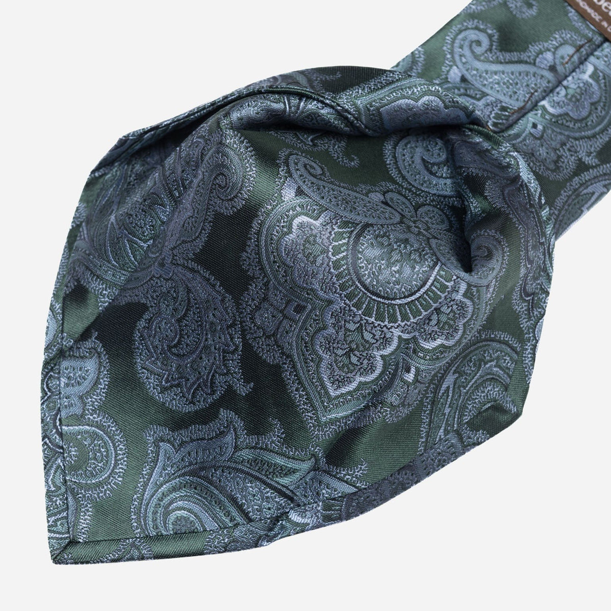 Formal Green Paisley Italian Silk Jacquard Tie