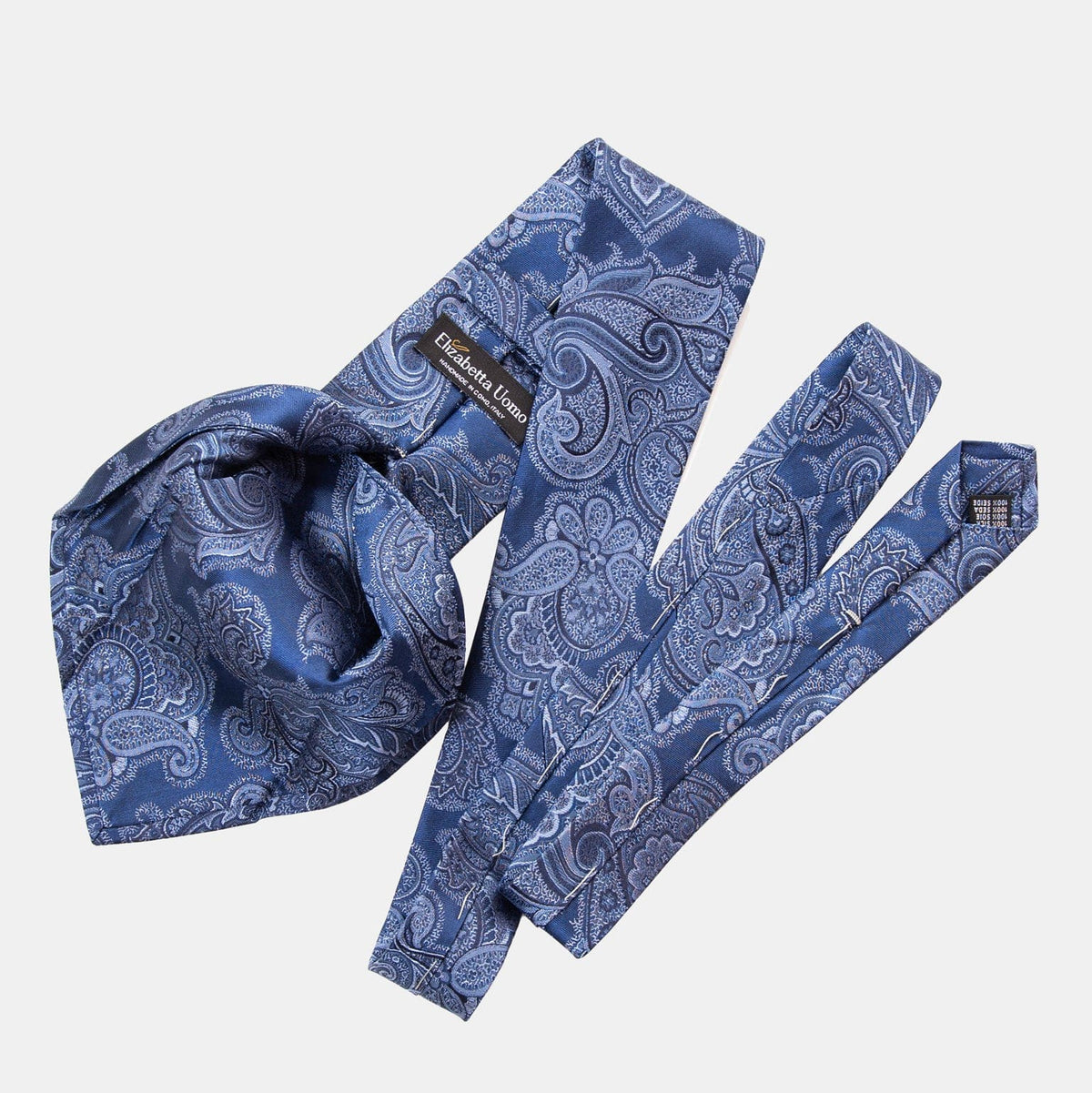 Extra Long Royal Blue Italian Silk Jacquard Tie