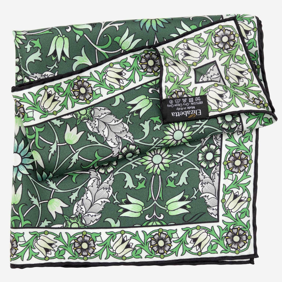 Emerald Green Silk Italian Pocket Square