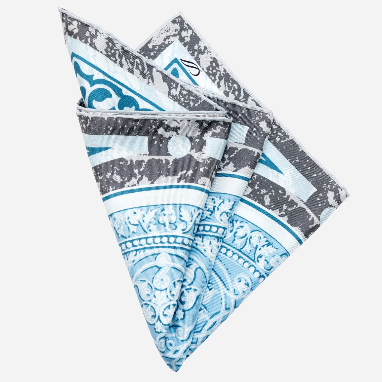 Light Blue Silk Italian Pocket Square
