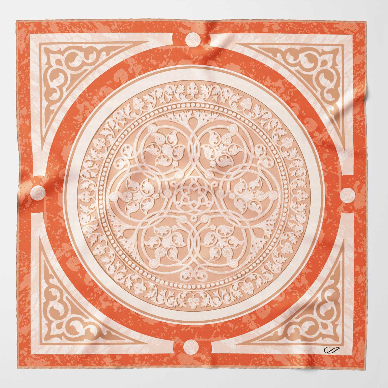 Luxury Orange Silk Italian Pocket Square