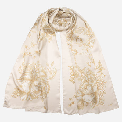 Gold and Cream Silk Evening Shawl