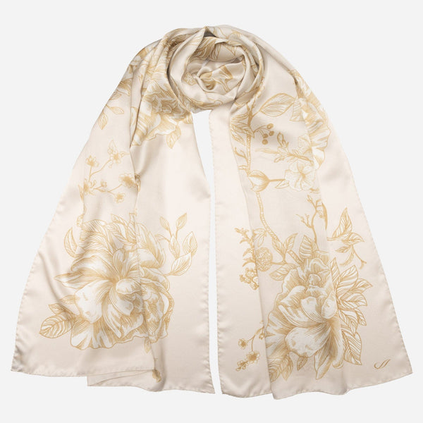 Gold and Cream Silk Evening Shawl