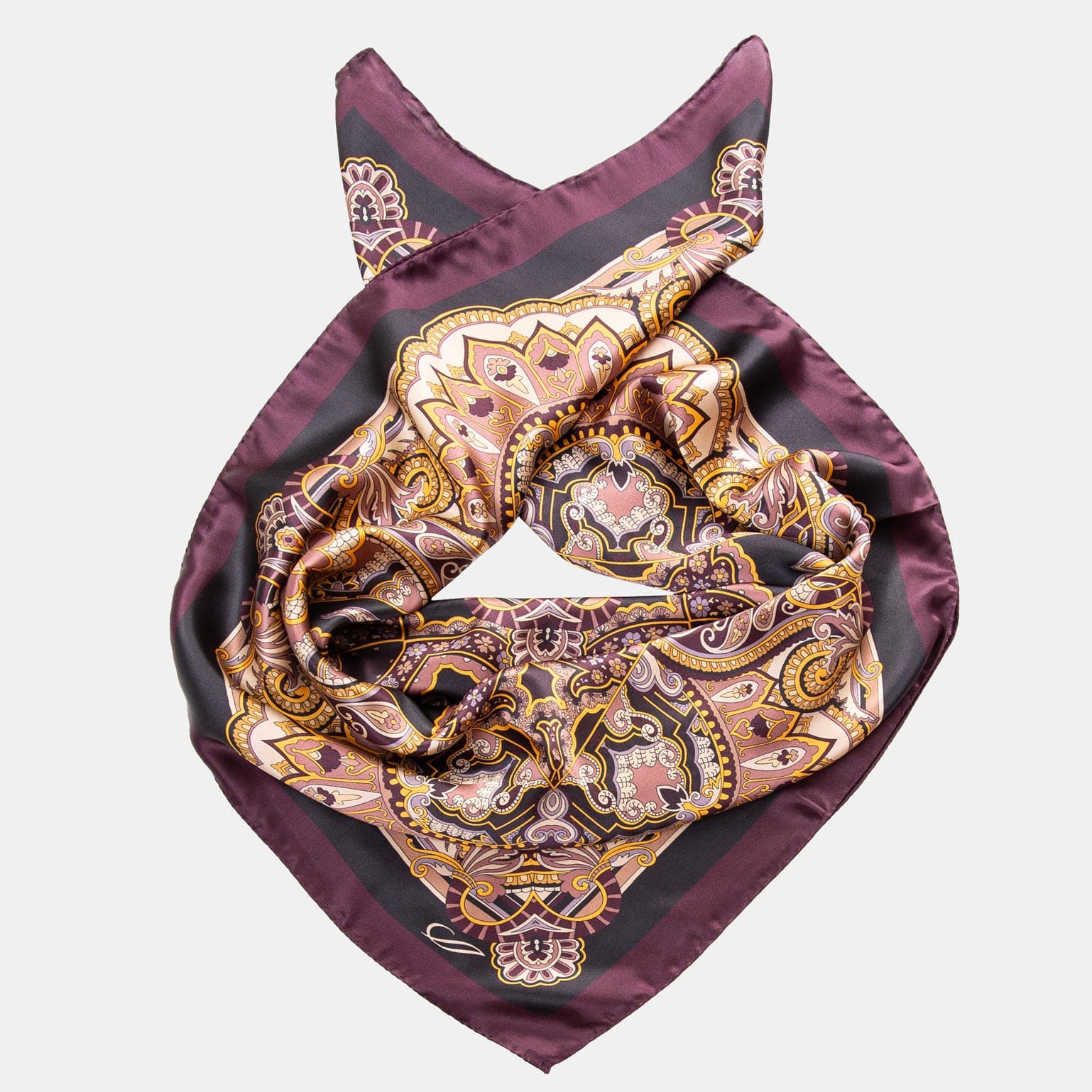 Small Square Silk Satin Scarf for Womens, Equestrian Design, Match Outfits  or Tie to Handbags or Wrist, 21x21 