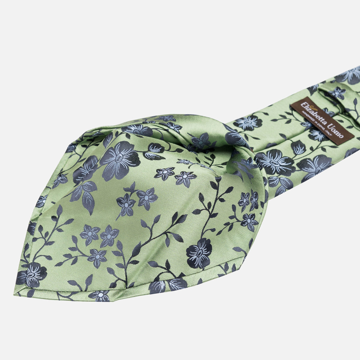 Green Floral Italian Silk Jacquard Tie