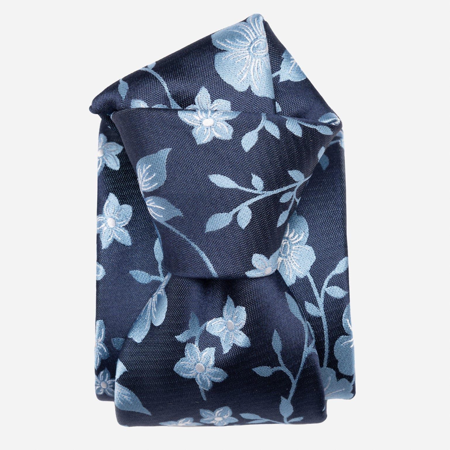 Navy Floral Italian Silk Jacquard Tie