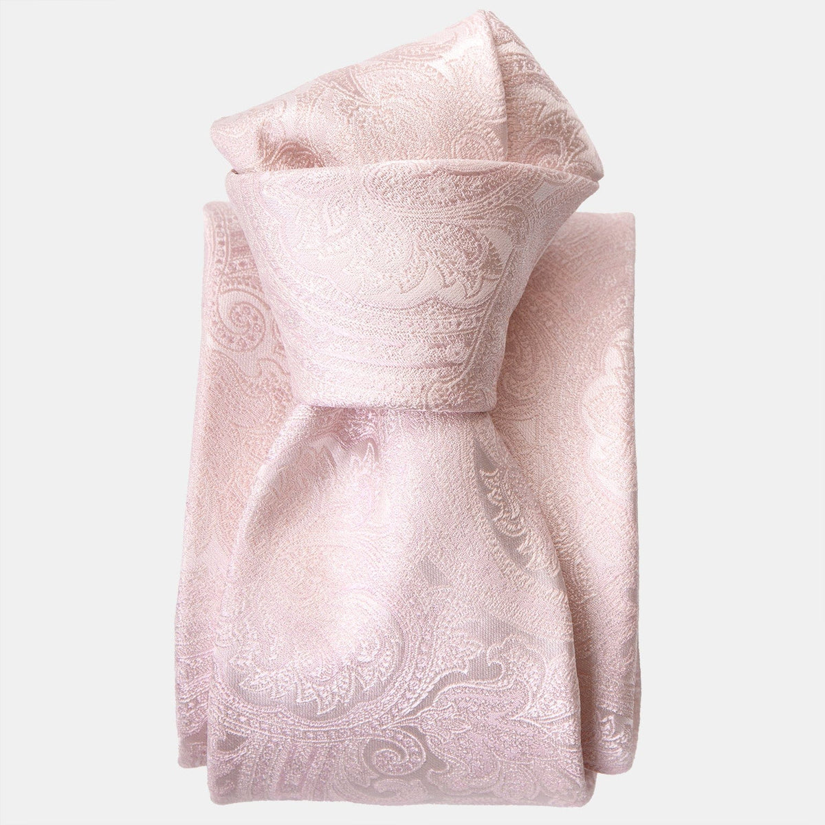Luxury woven pink paisley handmade italian silk tie