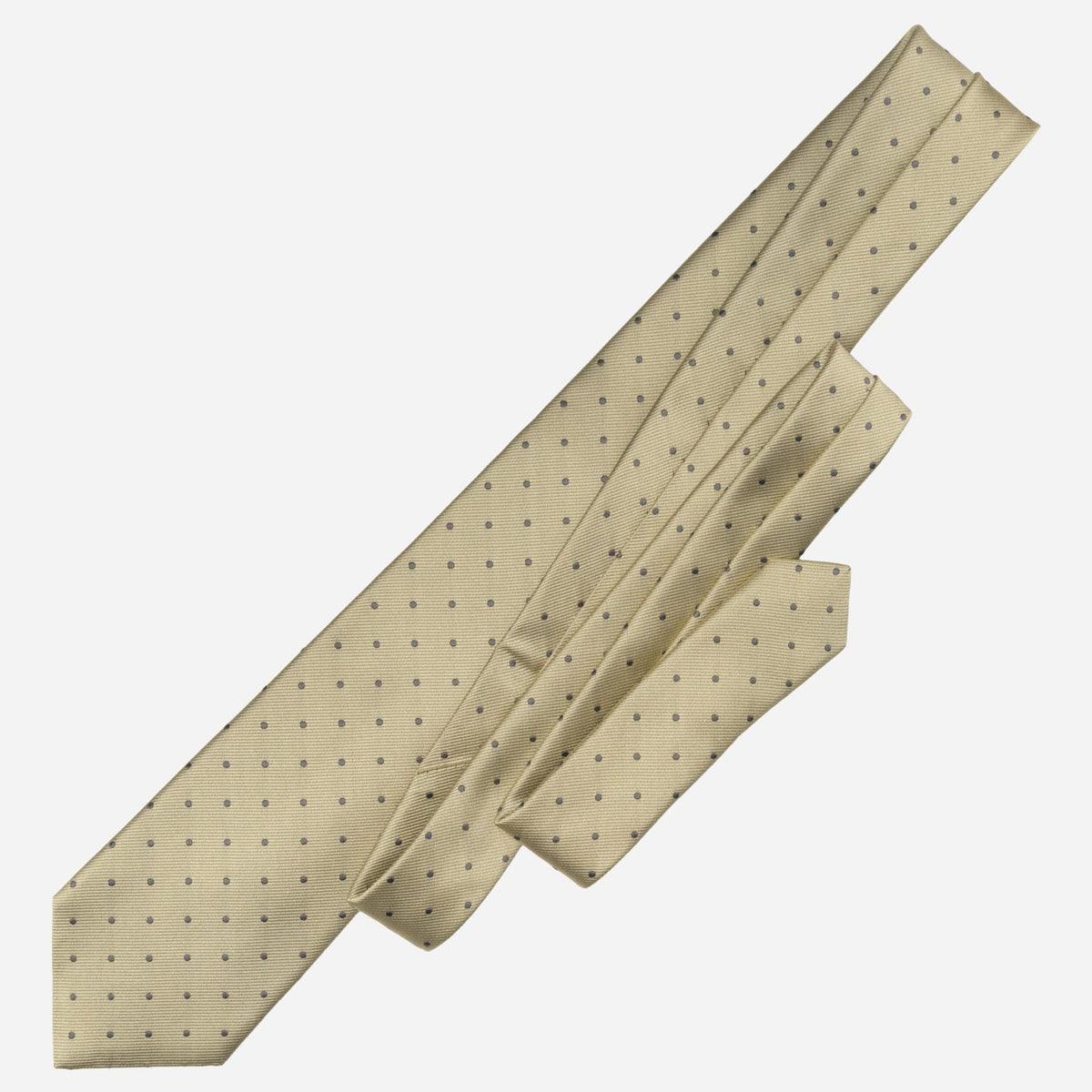 Ecru Lime Italian Silk Tie - Polka Dots