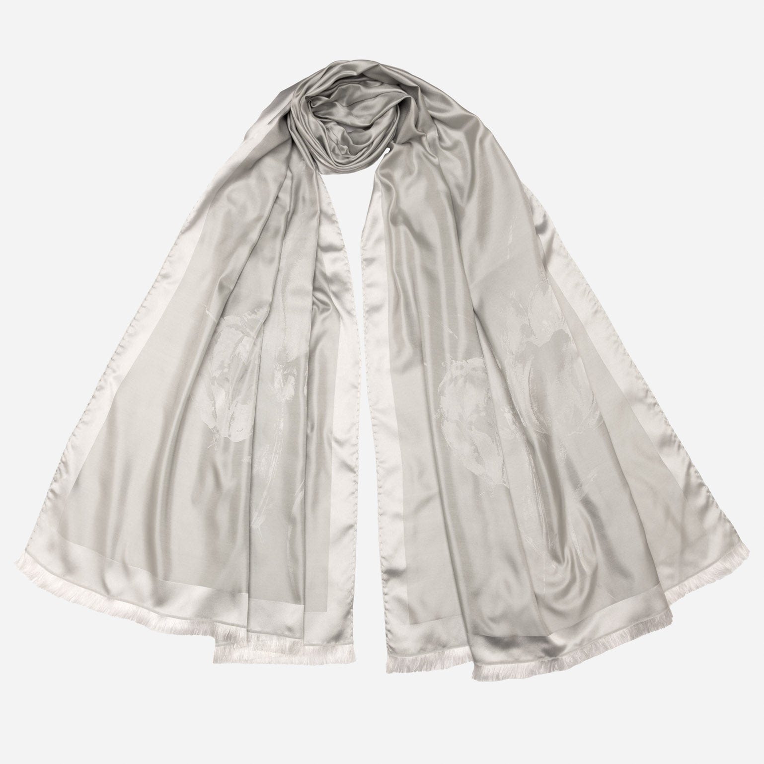 luxury silver pearl grey silk shawl for dresses