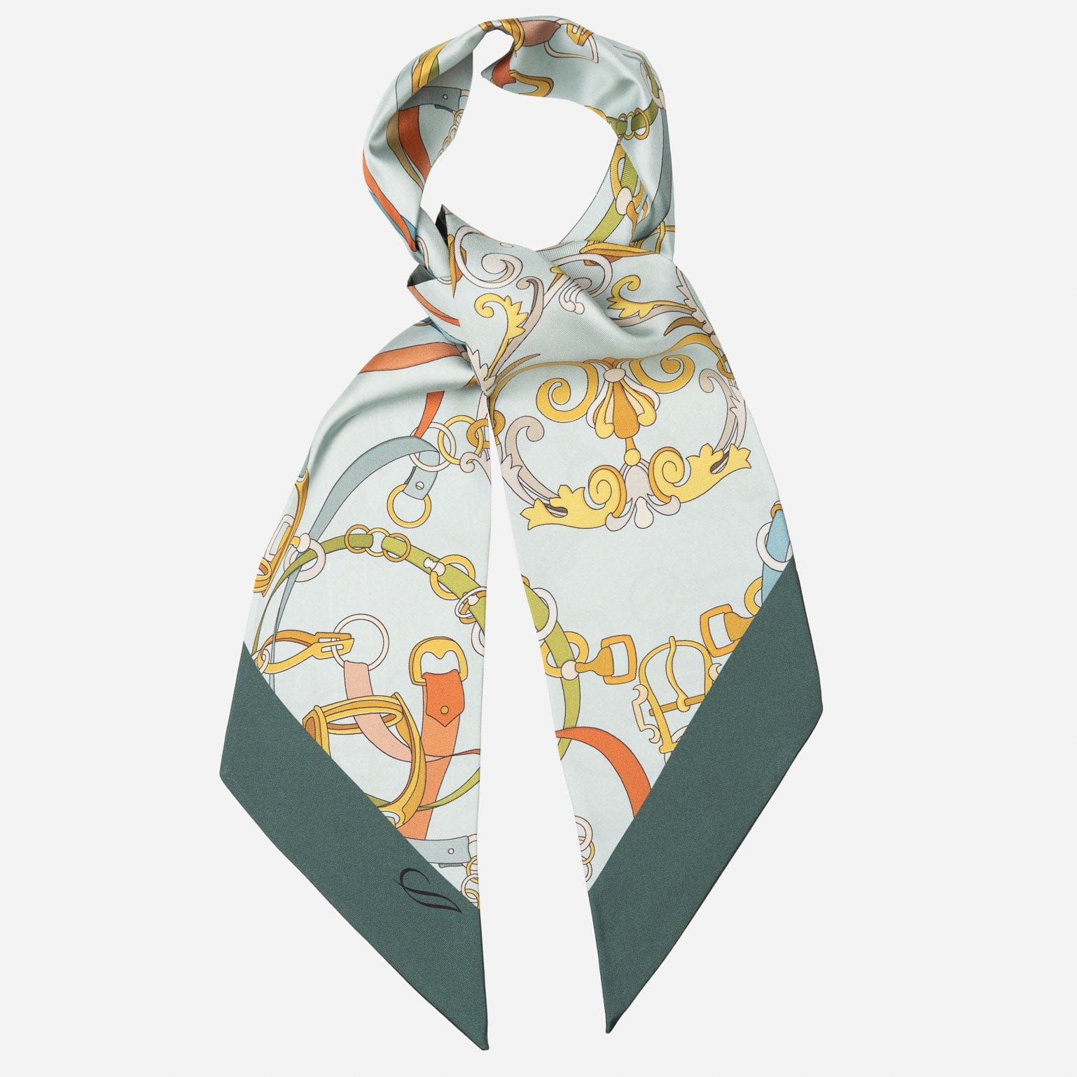 Mint Green Italian Skinny Silk Scarf