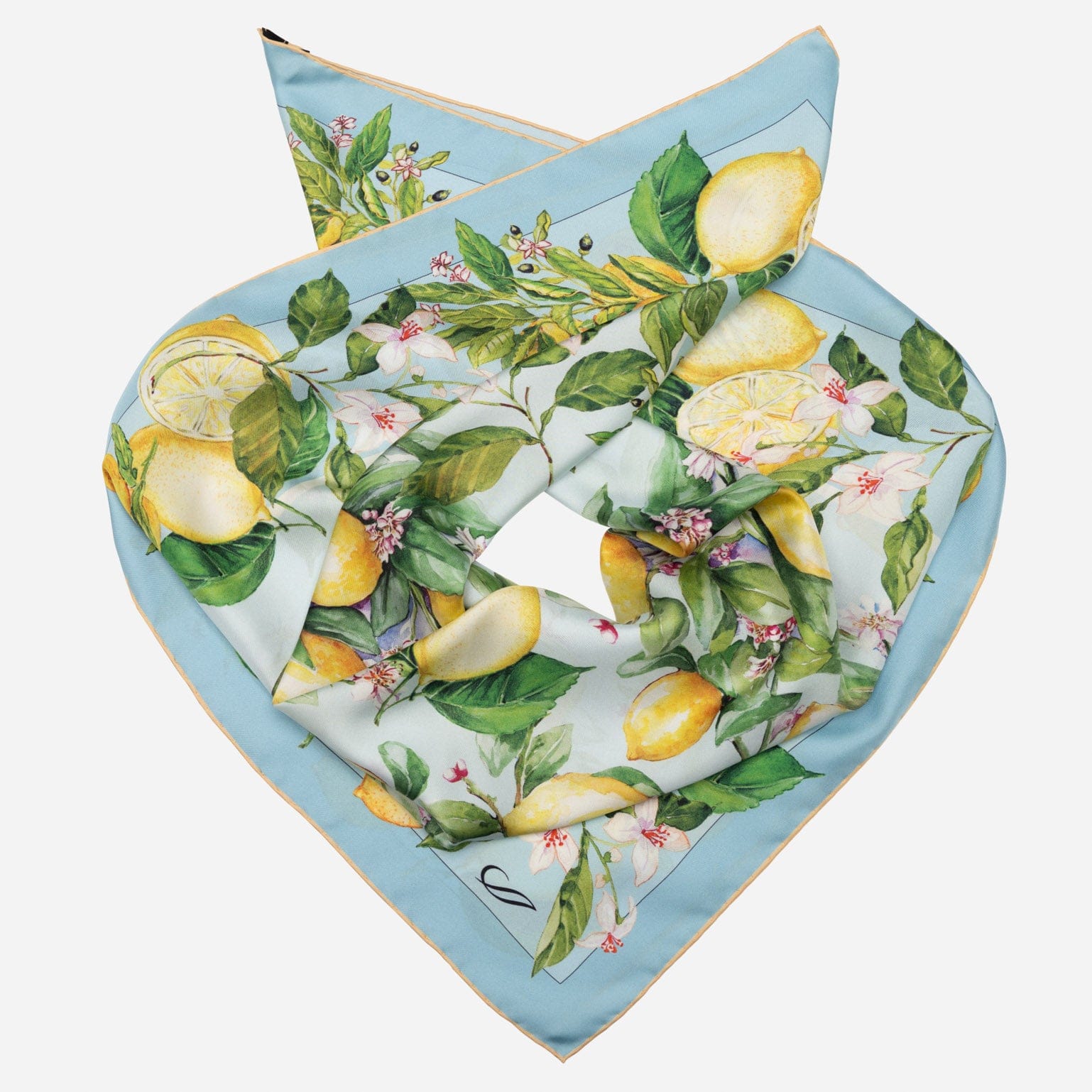 Sky Blue Italian Silk Square Scarf