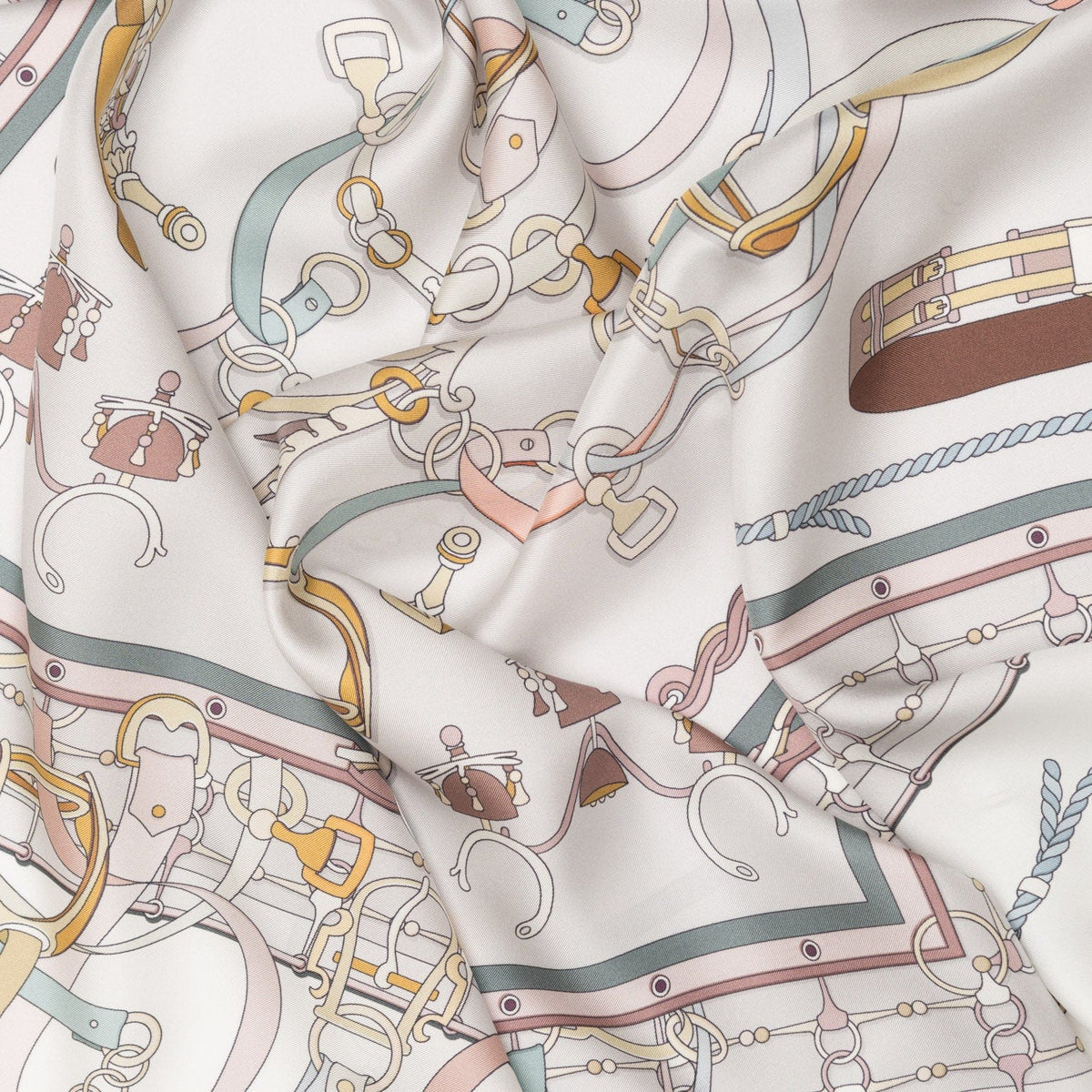 Women's Italian Silk Square Scarf - Pearl