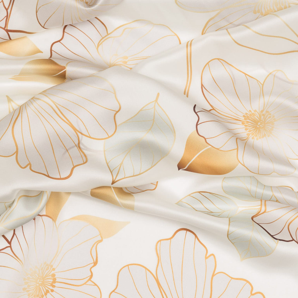 Italian Silk Satin Evening Shawl - Ivory