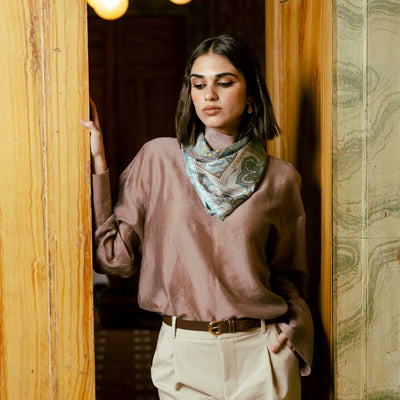 Women's Silk Bandana Aqua