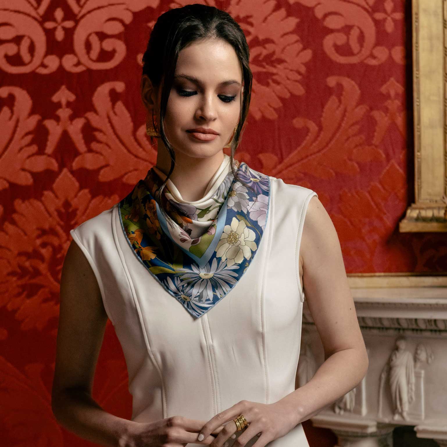Designer Italian silk scarf for women