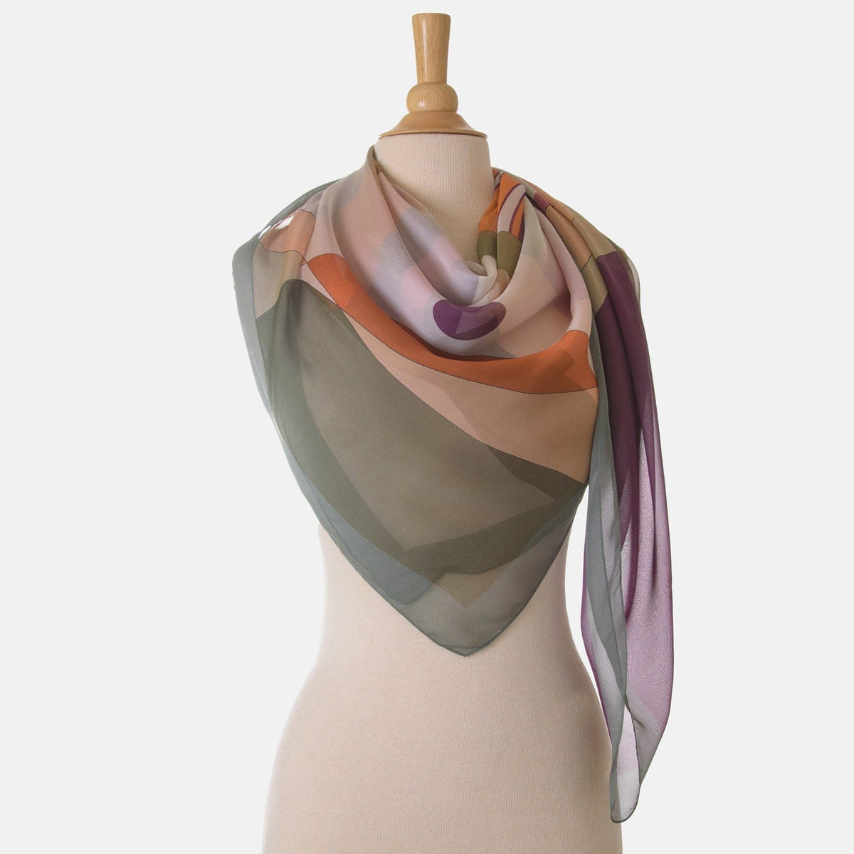 Extra Large Sage Green Silk Square Scarf