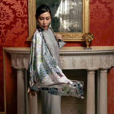 Women's luxury Italian silk scarf made in Como