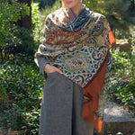 Terracotta Italian Designer Wool Scarf