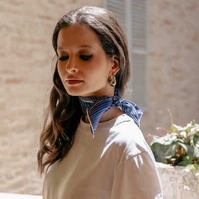 Women's luxury hand rolled Italian silk bandana scarf