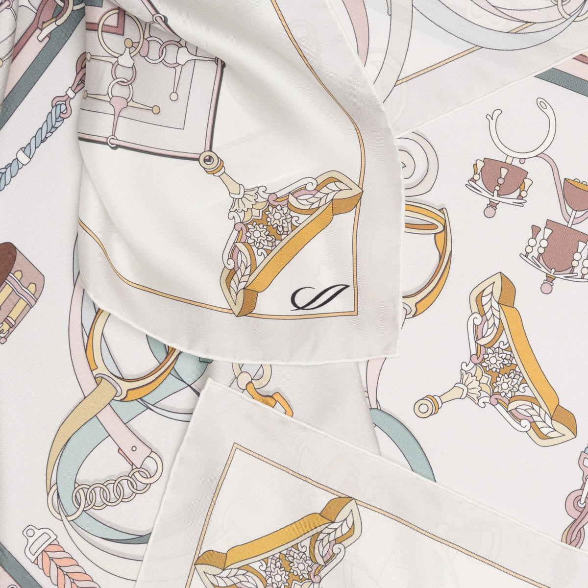 Women's Italian Silk Square Scarf - Pearl