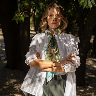 Italian designer equestrian silk scarf