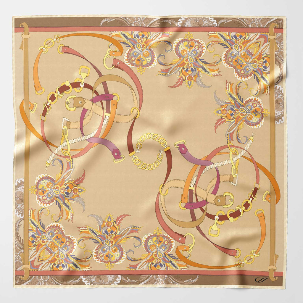 Women's Bronze Handmade Silk Bandana