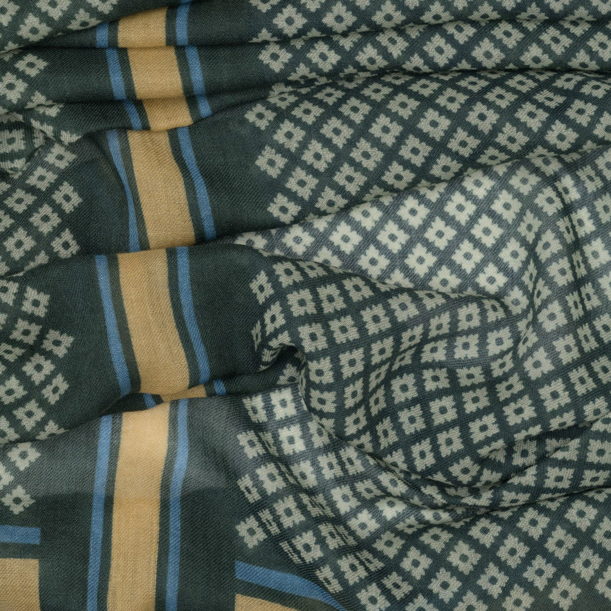 Green Italian Designer Wool Scarf