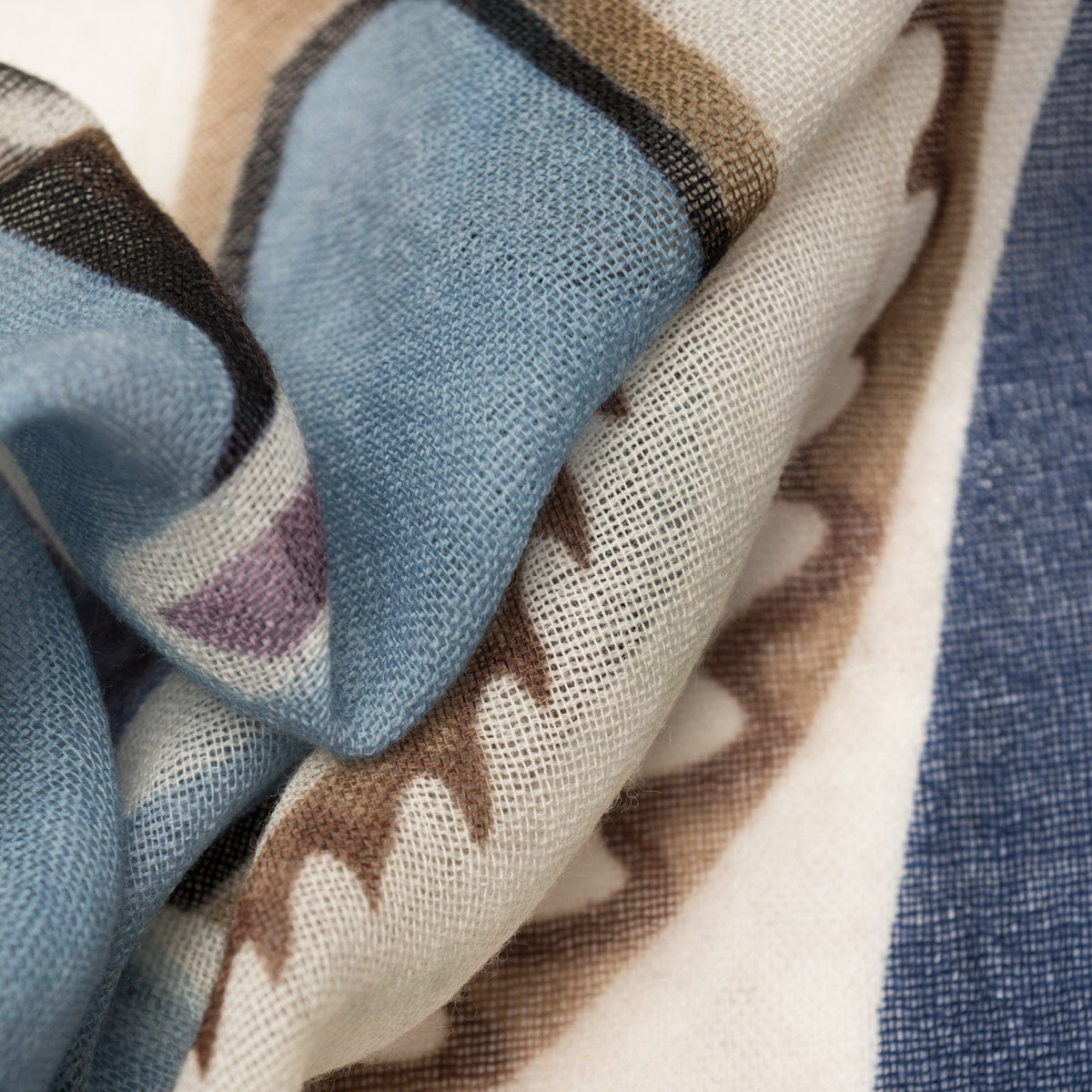 Blue and Lavender Italian Wool Scarf