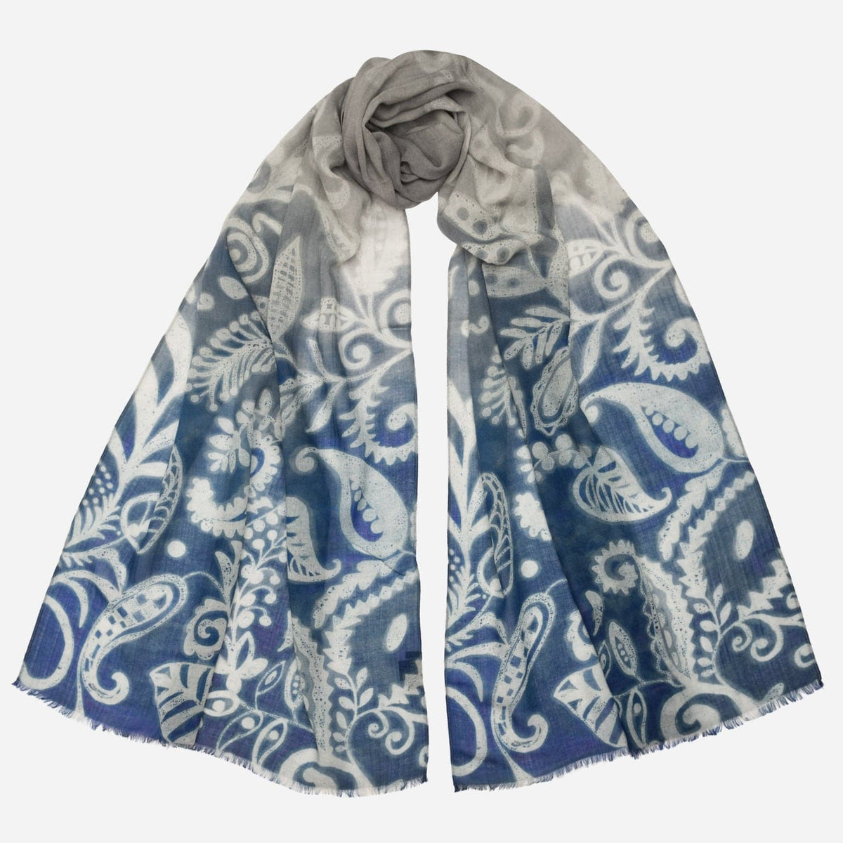Italian Designer Wool Scarf - Light Blue