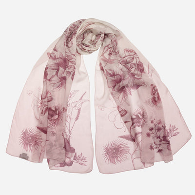 Designer Italian Silk Scarf - Pink Floral