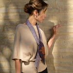 Italian Designer Purple Skinny Silk Scarf