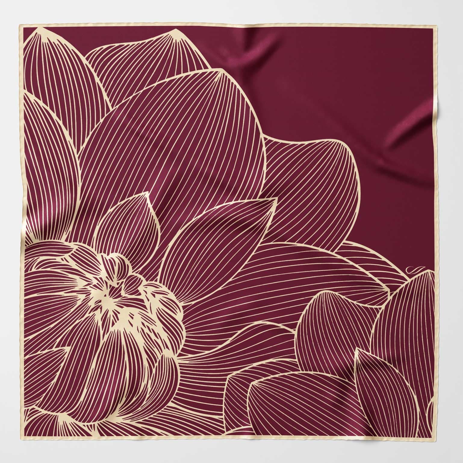 Italian silk luxury burgundy bandana scarf
