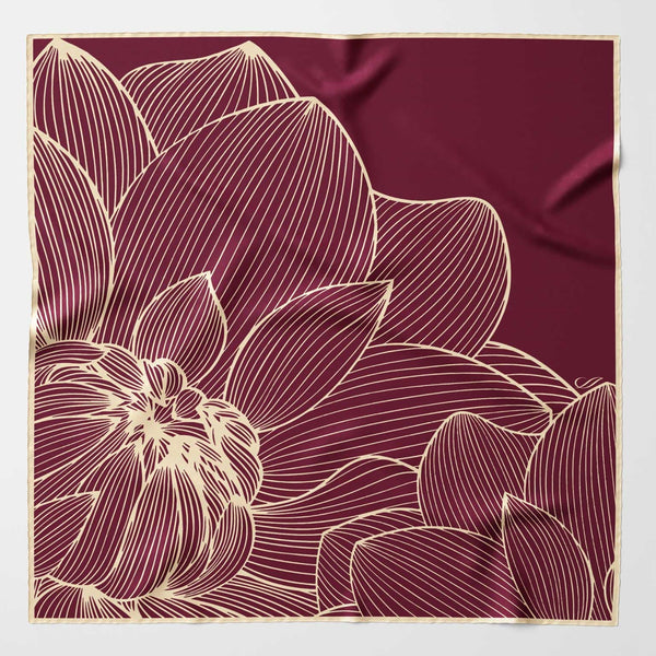 Italian silk luxury burgundy bandana scarf
