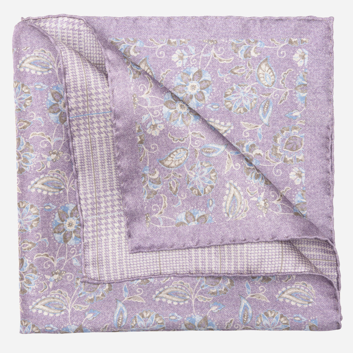 Double Sided Silk Pocket Square Lavender