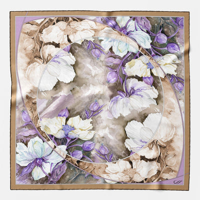 Women's Silk Bandana Floral Lavender