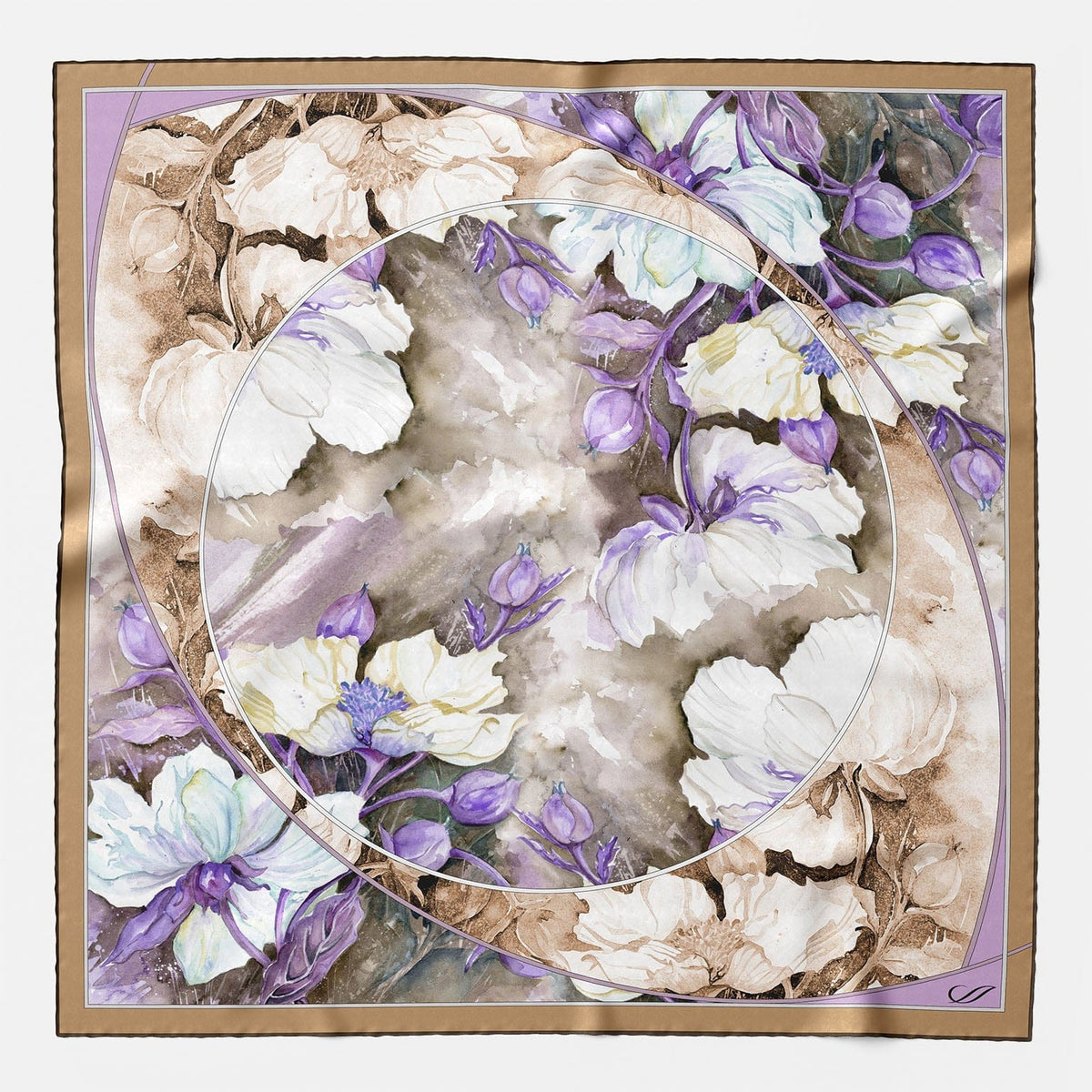 Women's Silk Bandana Floral Lavender