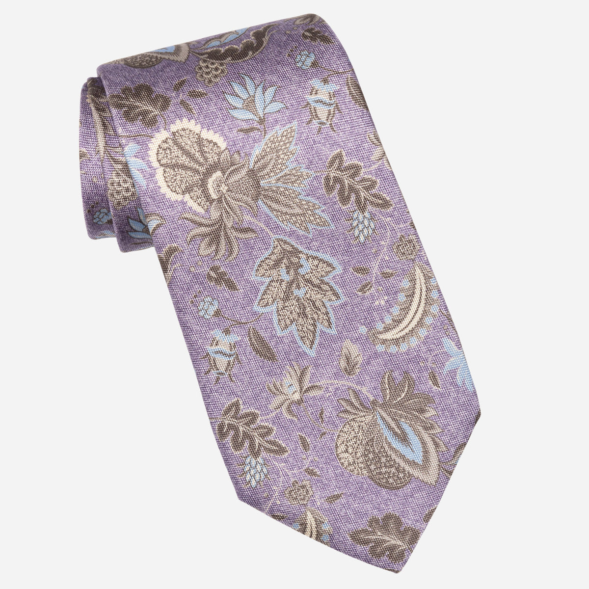 Best Handmade Lavender Floral Italian Silk Tie