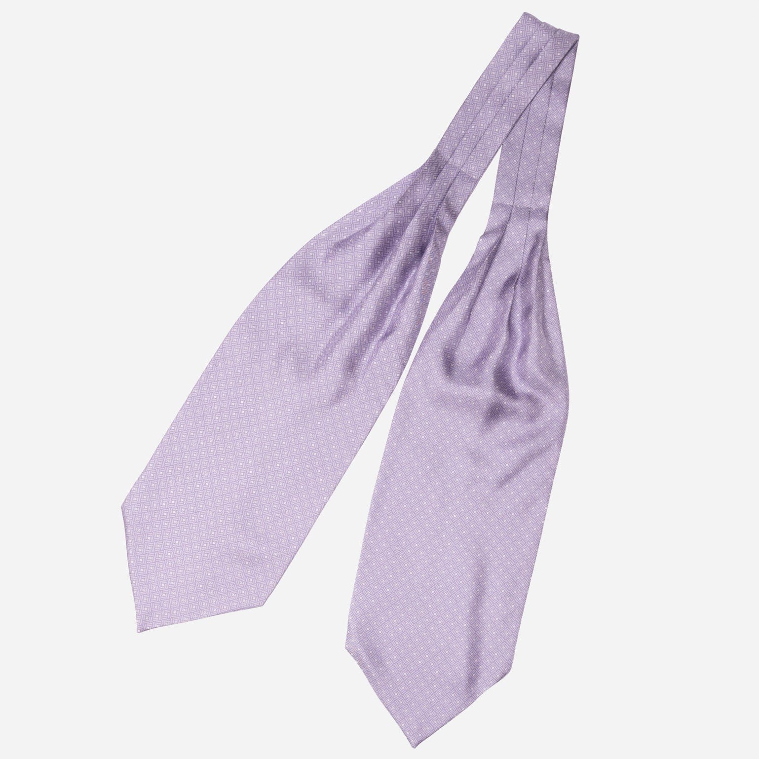 Italian Lavender Patterned Silk Ascot Tie