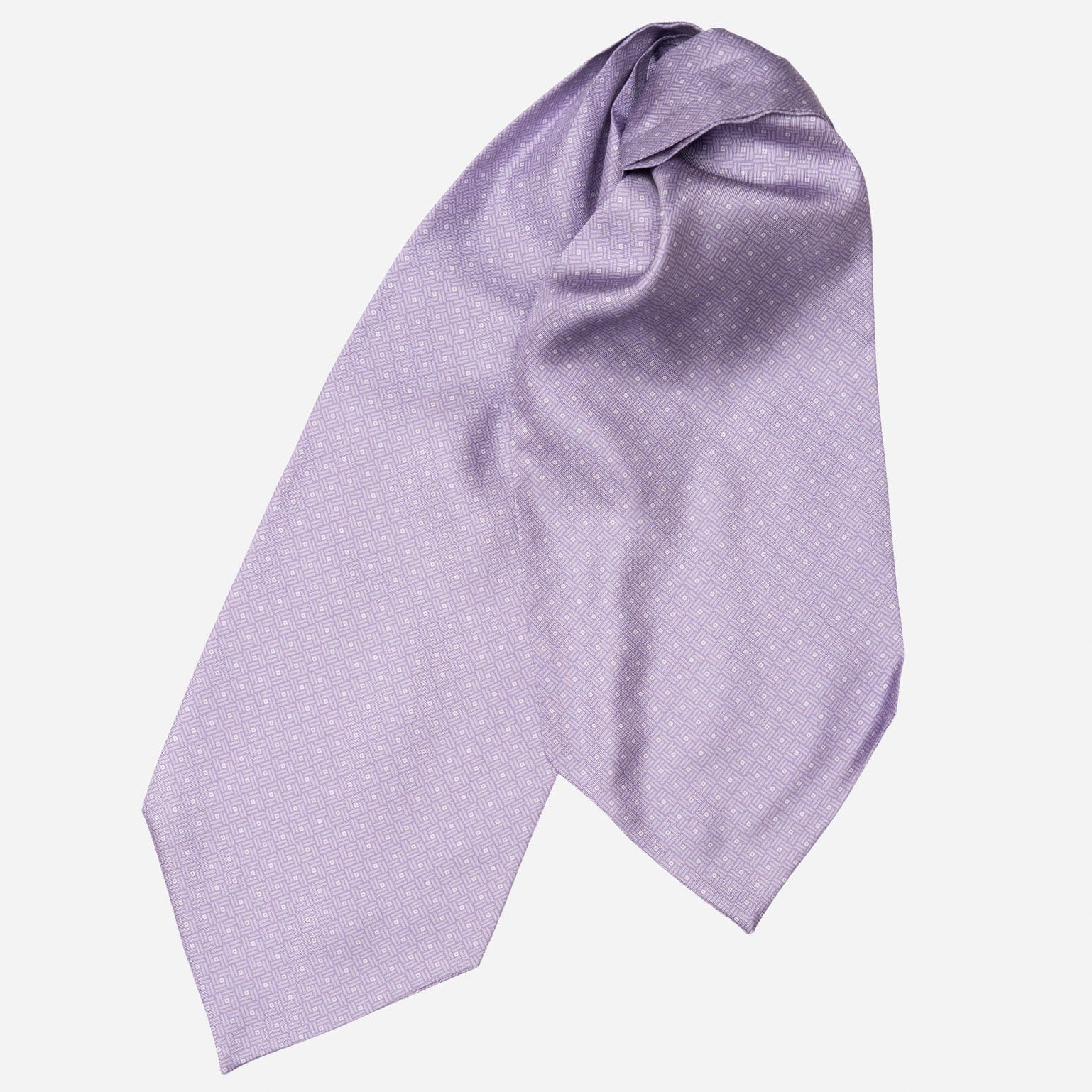 Italian Lavender Patterned Silk Ascot Tie