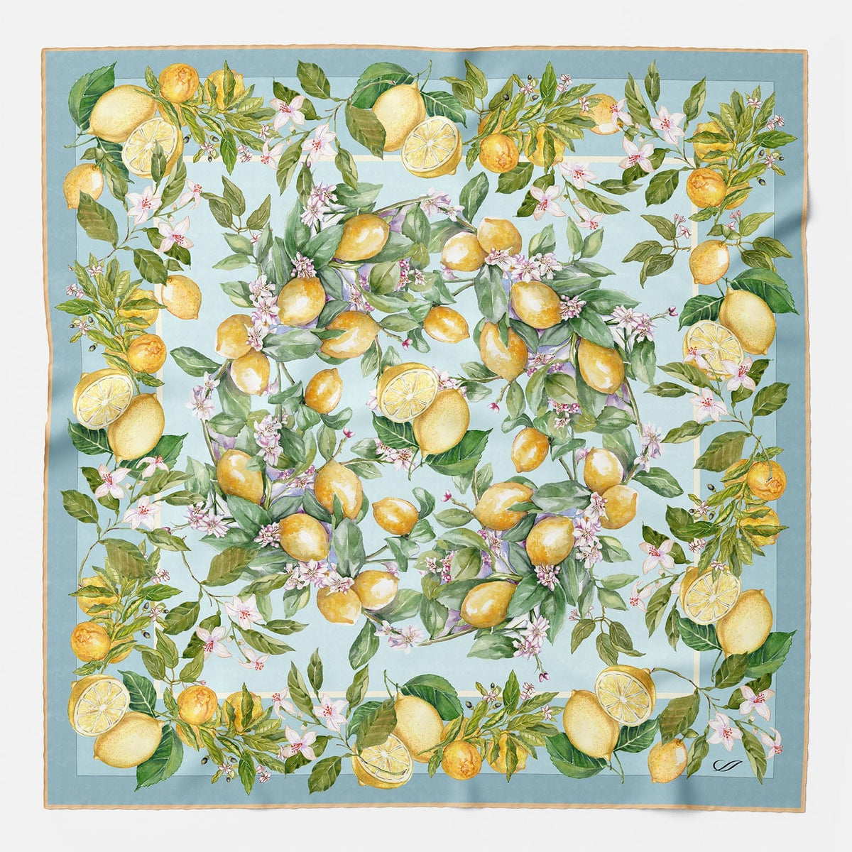 Sky Blue Italian Silk Square Scarf