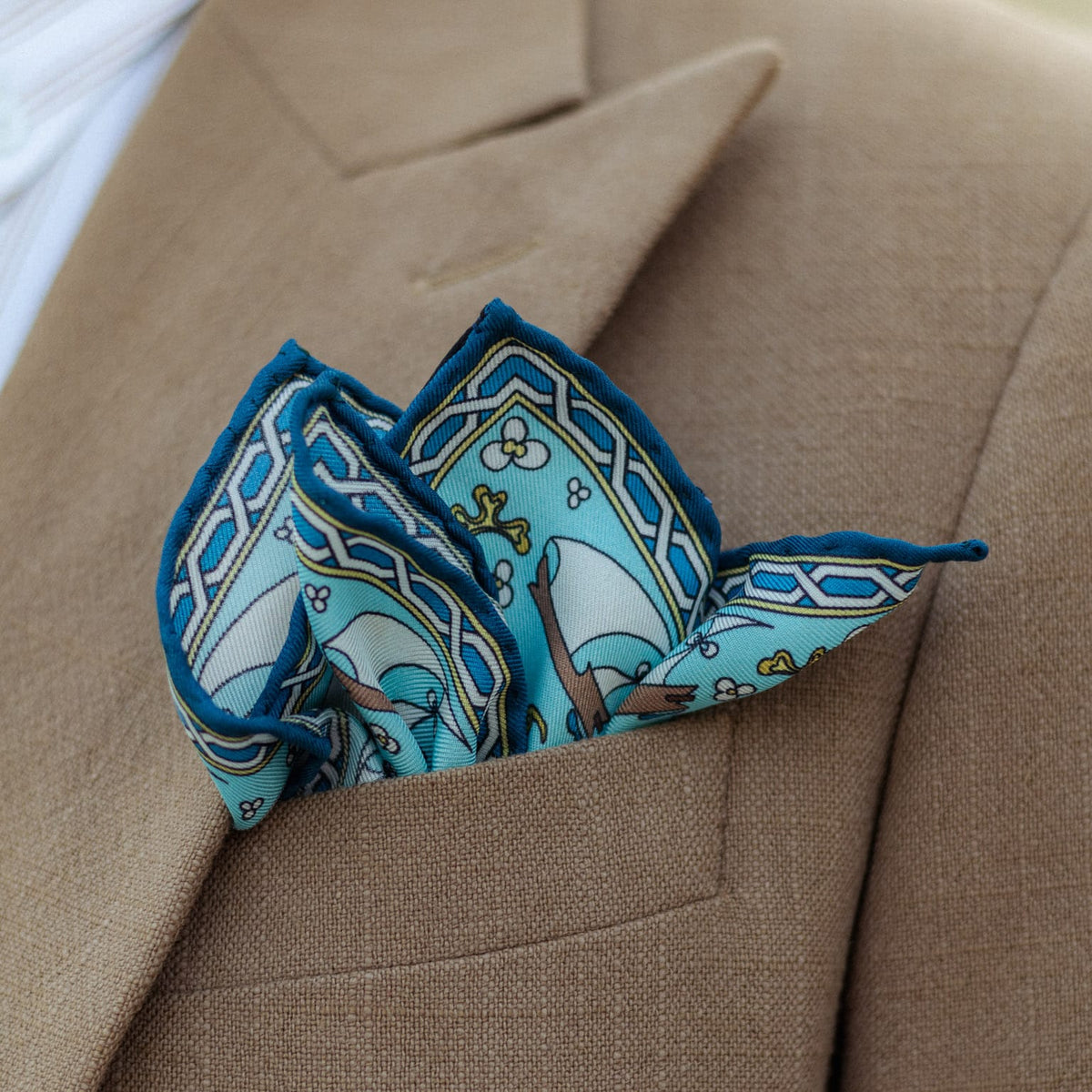 Light Blue Italian Silk Pocket Square