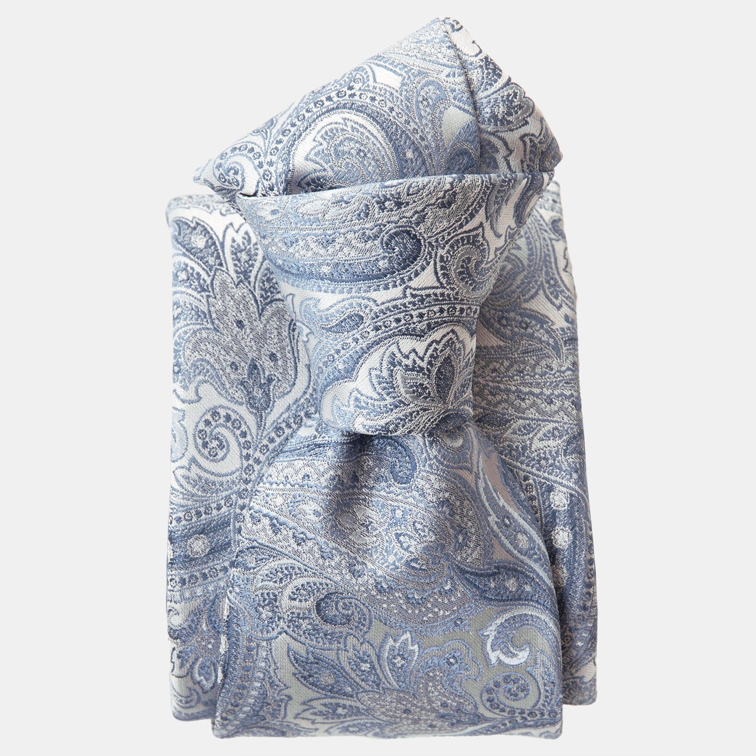 Light Blue Paisley Italian Silk Jacquard Tie