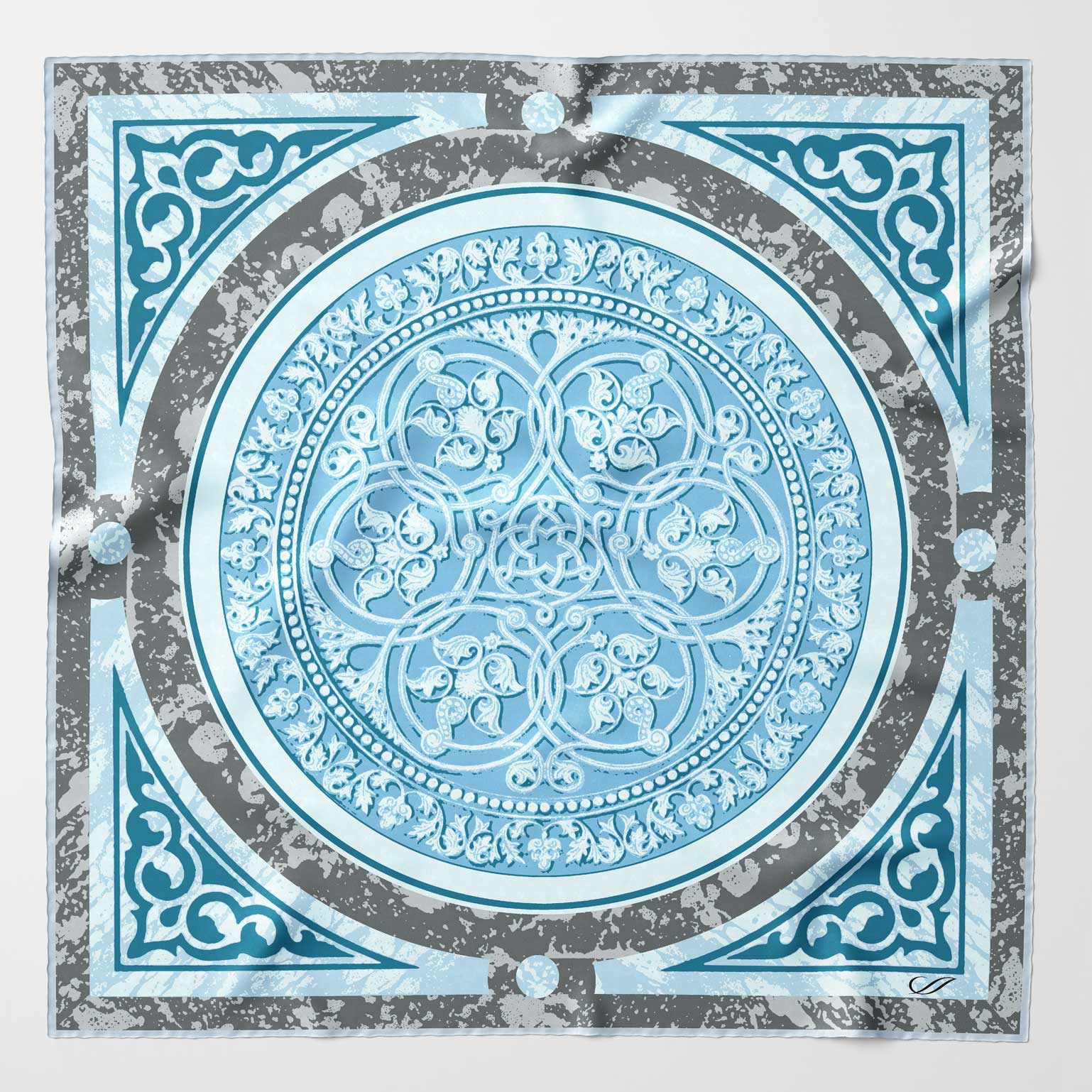 Light Blue Silk Italian Pocket Square