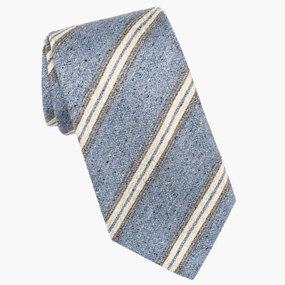 Denim Blue Stripes Italian Silk Tie
