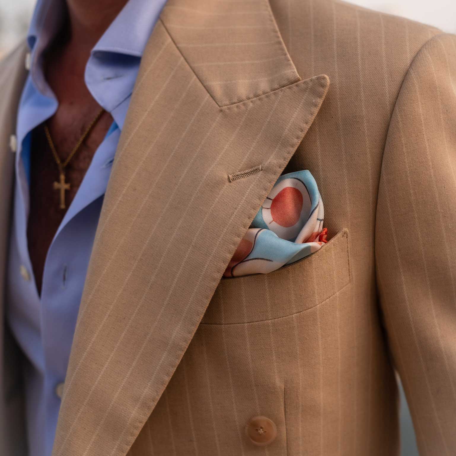 Orange Luxury Silk Italian Pocket Square