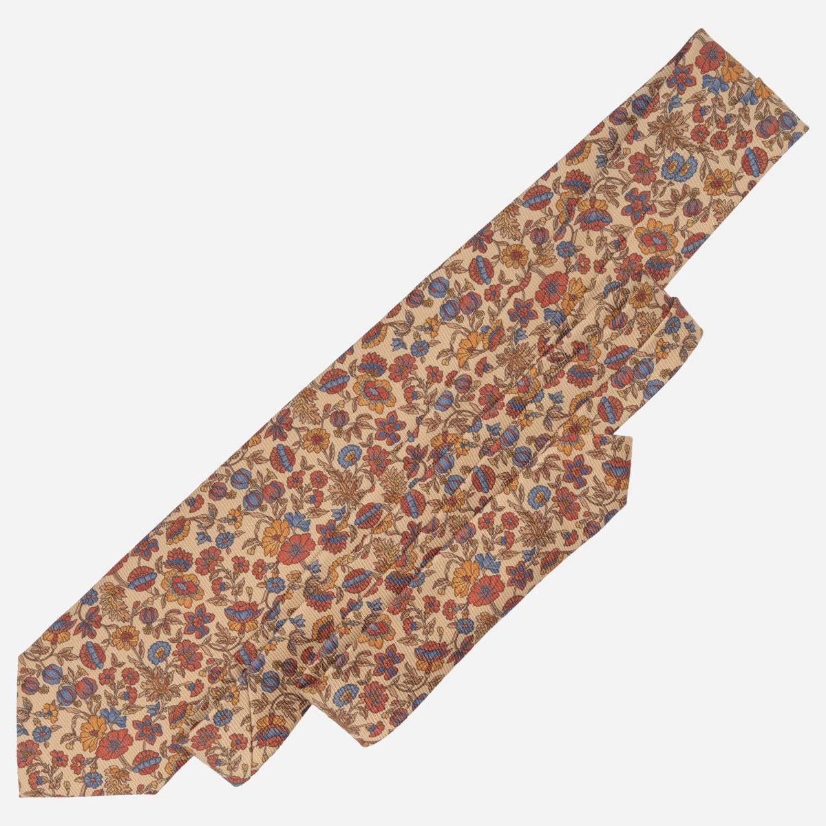 Beige Floral Madder Silk Tie