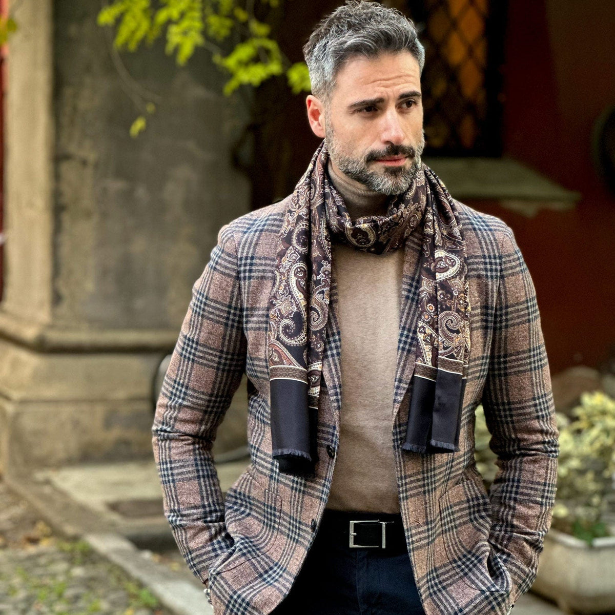 Best reversible silk wool scarves for men