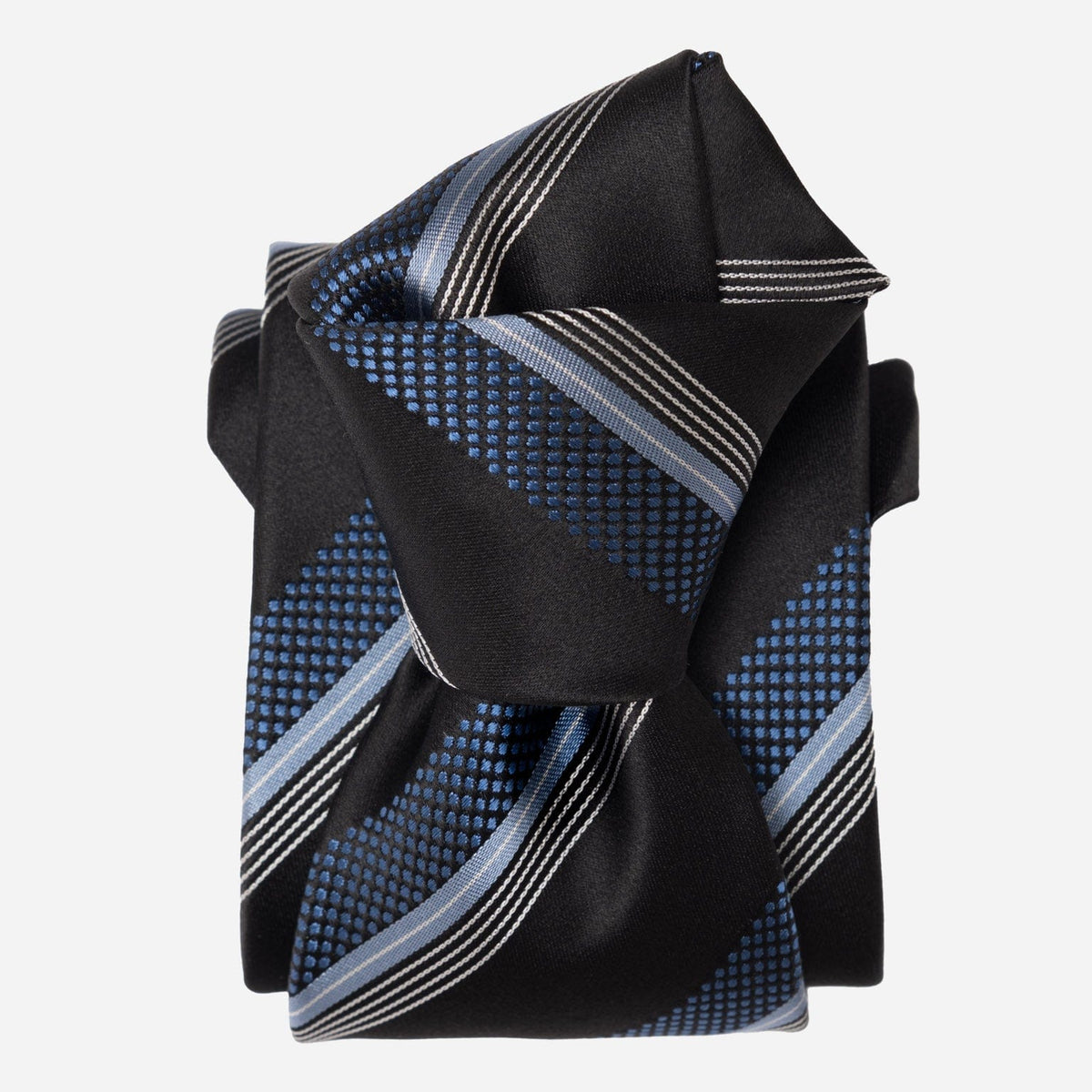 Black Stripe Italian Silk Handmade Tie