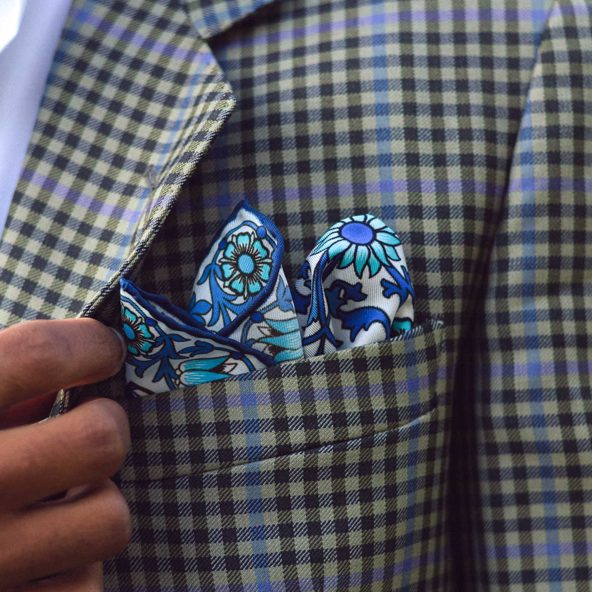 Luxury Italian designer silk pocket square
